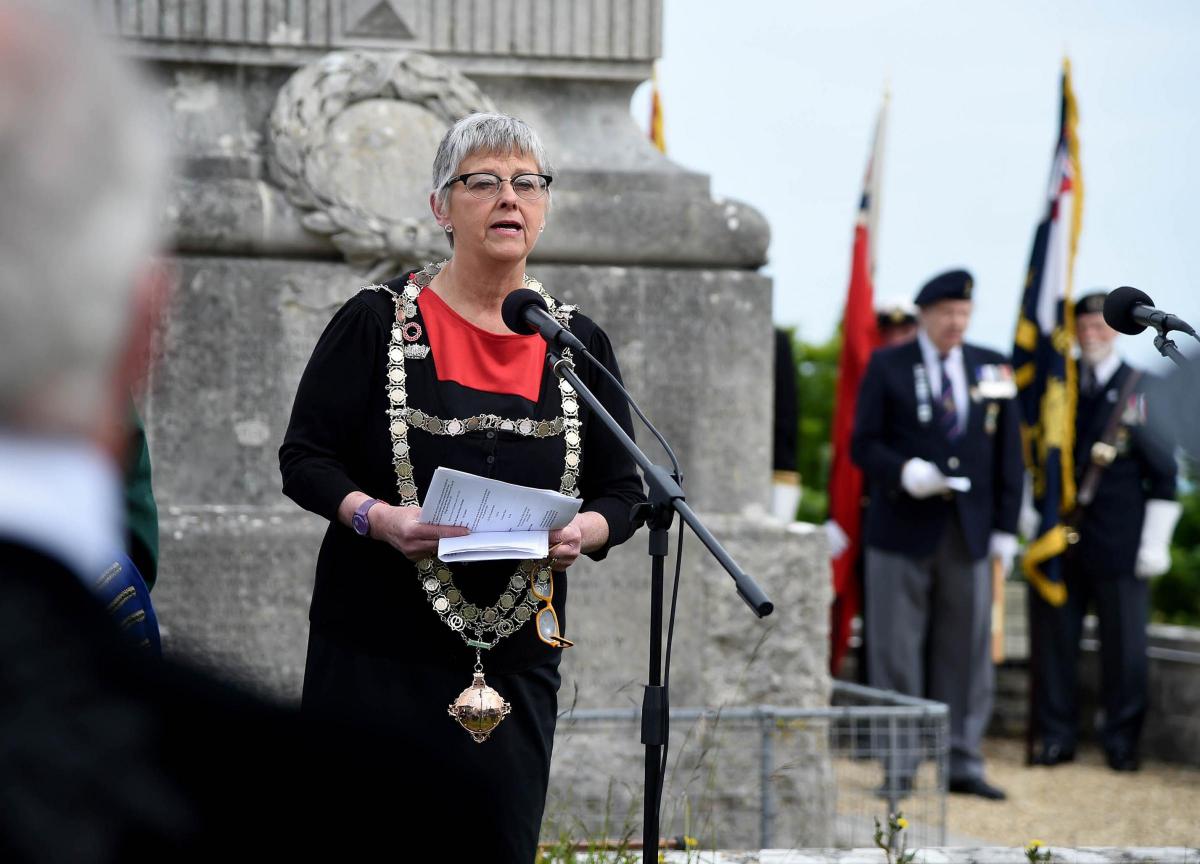 Members of the public gathered for a remembrance service on Portland to commemorate the 100th anniversary of the Battle of Jutland