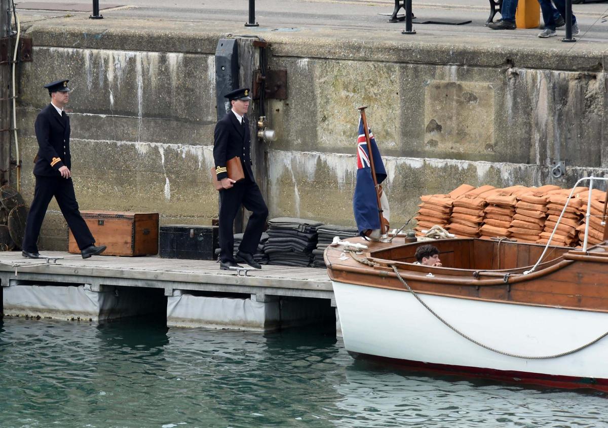Dunkirk filming in Weymouth. Pictures: Finnbarr Webster