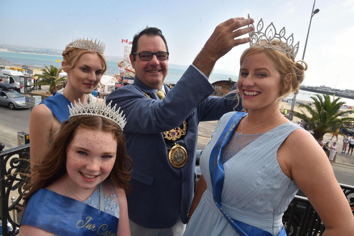A CROWN FOR THE QUEEN: Mayor Richar Kosior and the carnival royalty