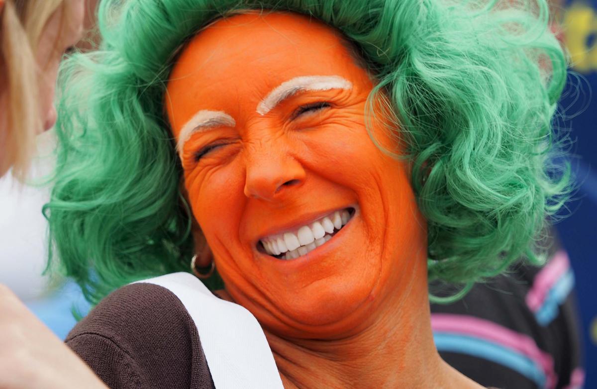 TOO MUCH FAKE TAN: Mandy Burley glowing in green PICTURE: Dorset Media Service