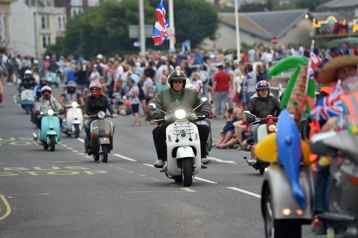 MODS AND ROCKERS: Weymouth Carnivals cavalcade of motorbikes