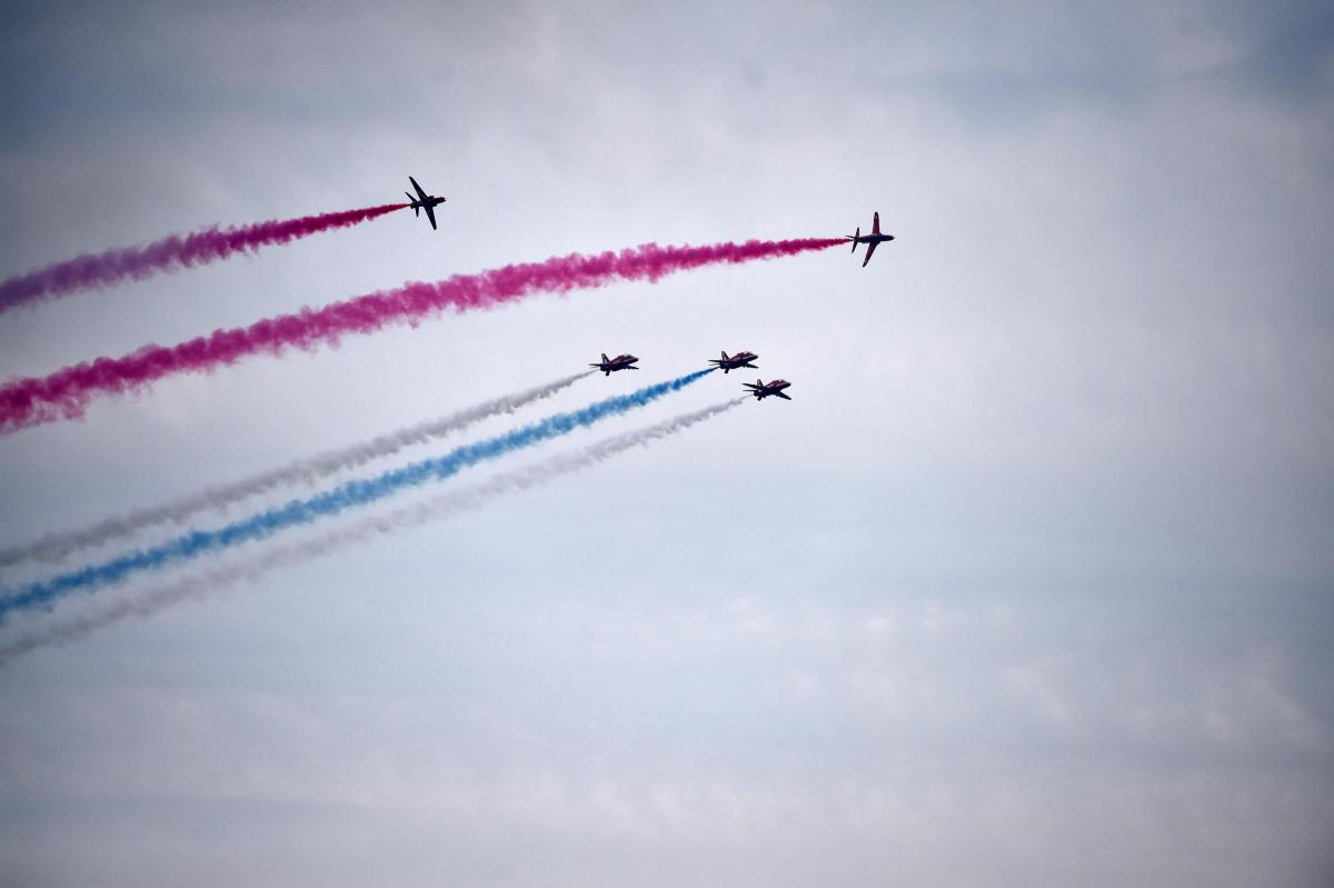 RED, WHITE AND BLUE: The Read Arrows paint the sky