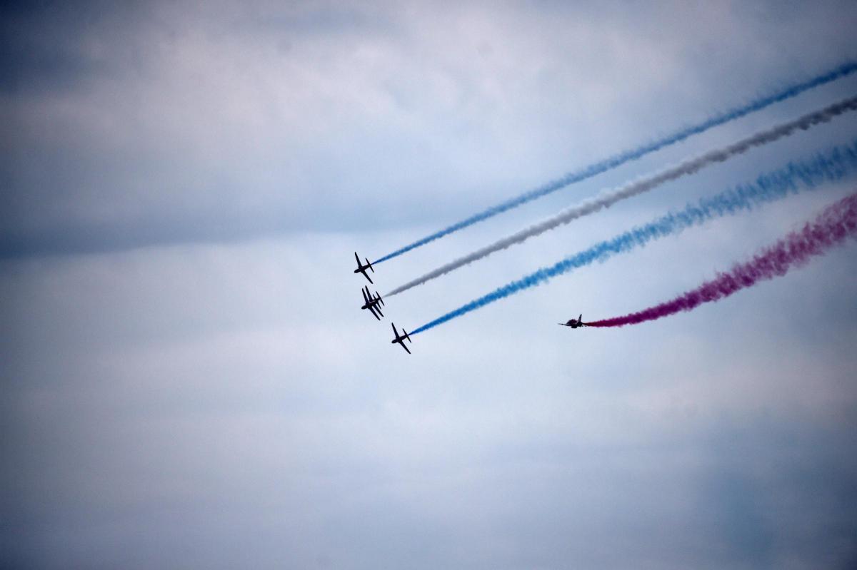 COLOURS IN THE SKY: The Red Arrows display