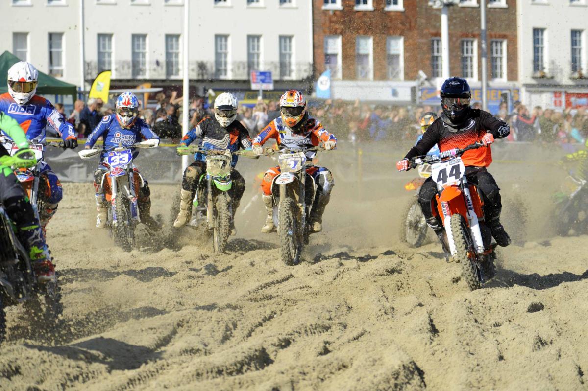 Riders on the Weymouth Beach Motor Cross circuit. 16th October 2016. Photo by Graham Hunt Photography