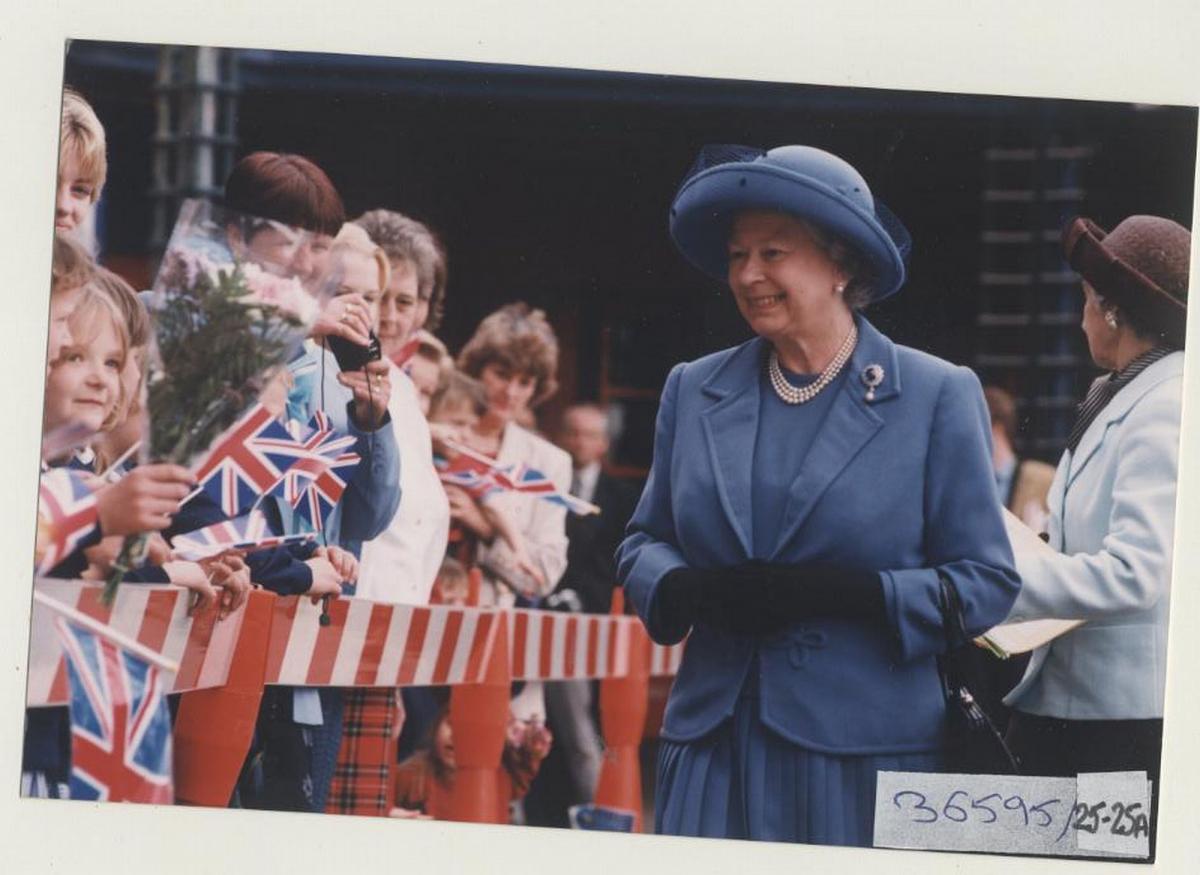 The Queen meets the crowds in 1998 in Dorchester