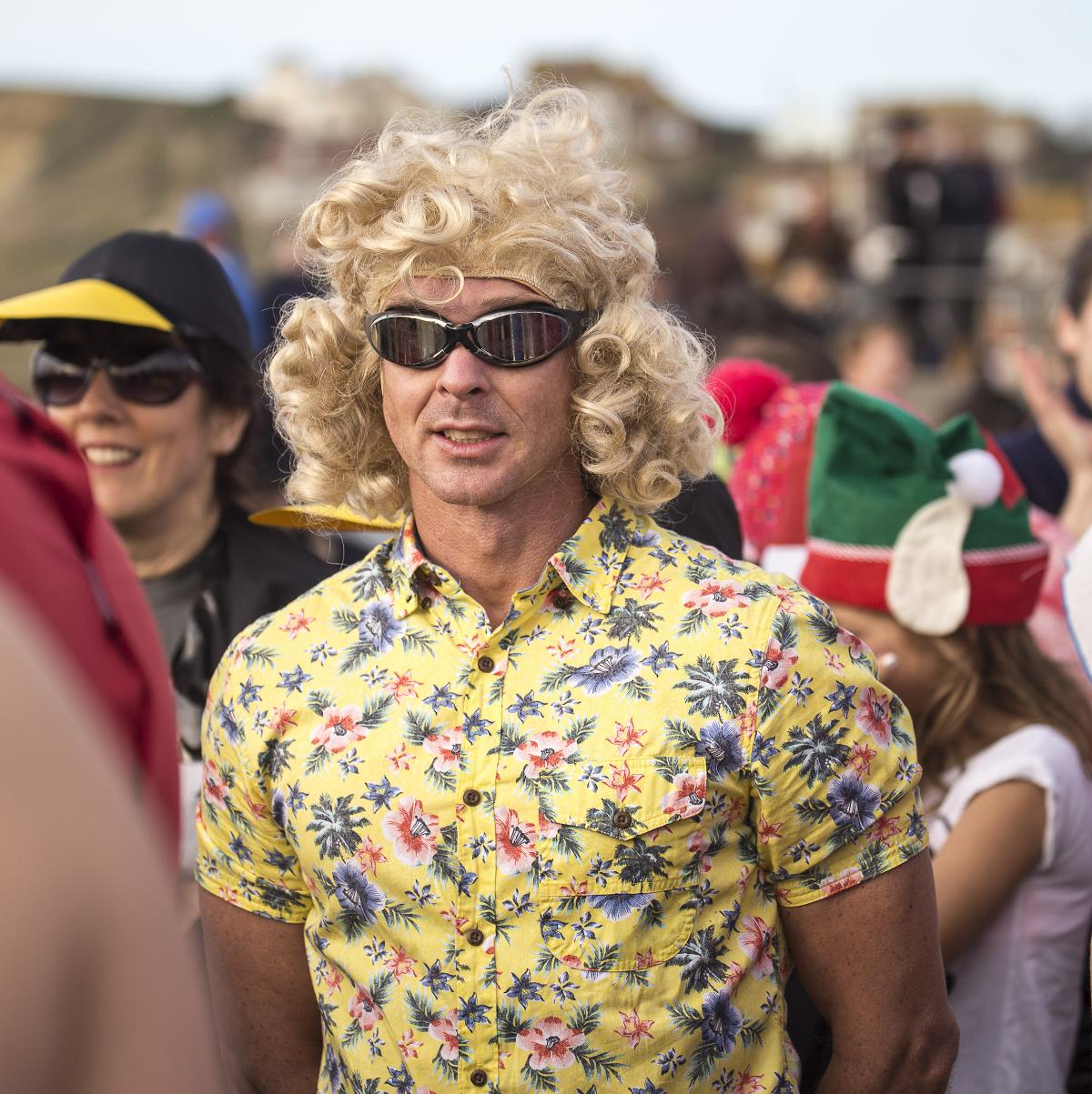 Huge crowds turned out to cheer on swimmers at West Bay Wallow 2016.