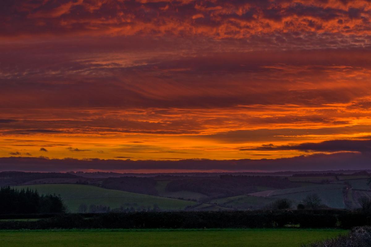 Sunset looking over Shillingstone February 2016 by Paul Dimarco
