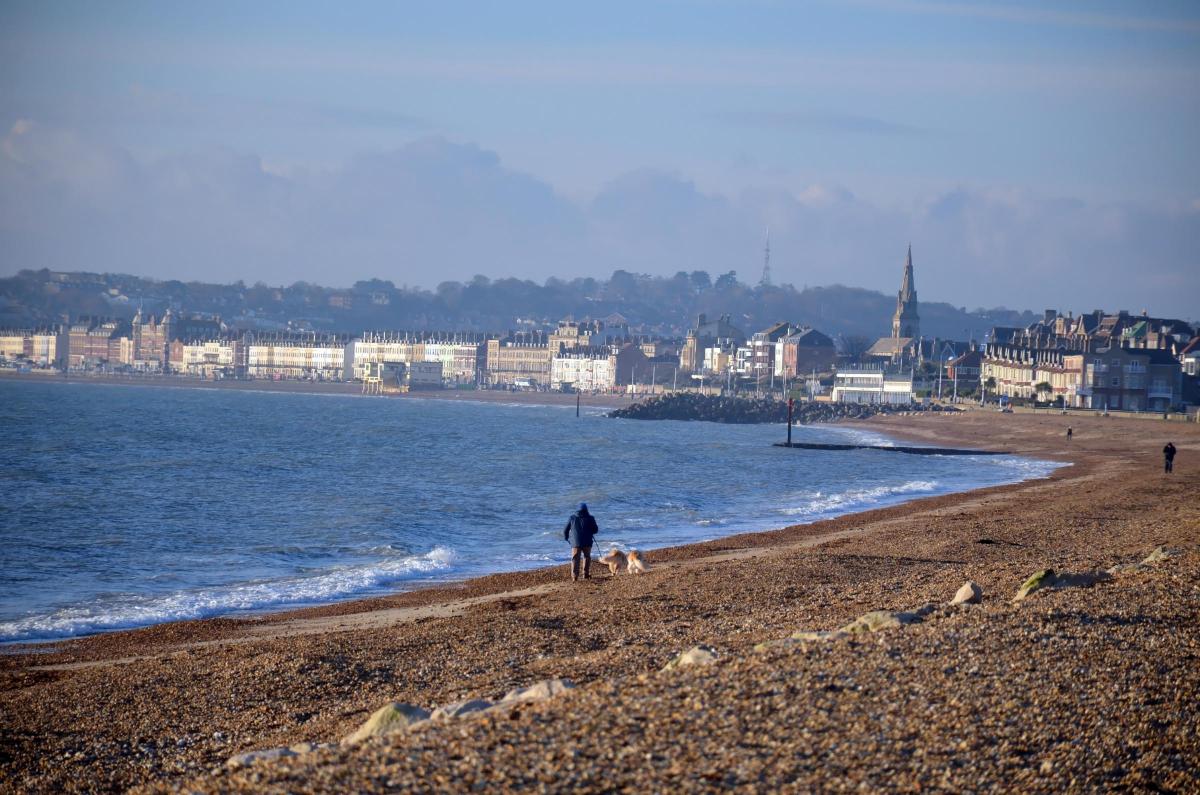 Weymouth town taken from Preston Beach January 2016 by Grahame Howard