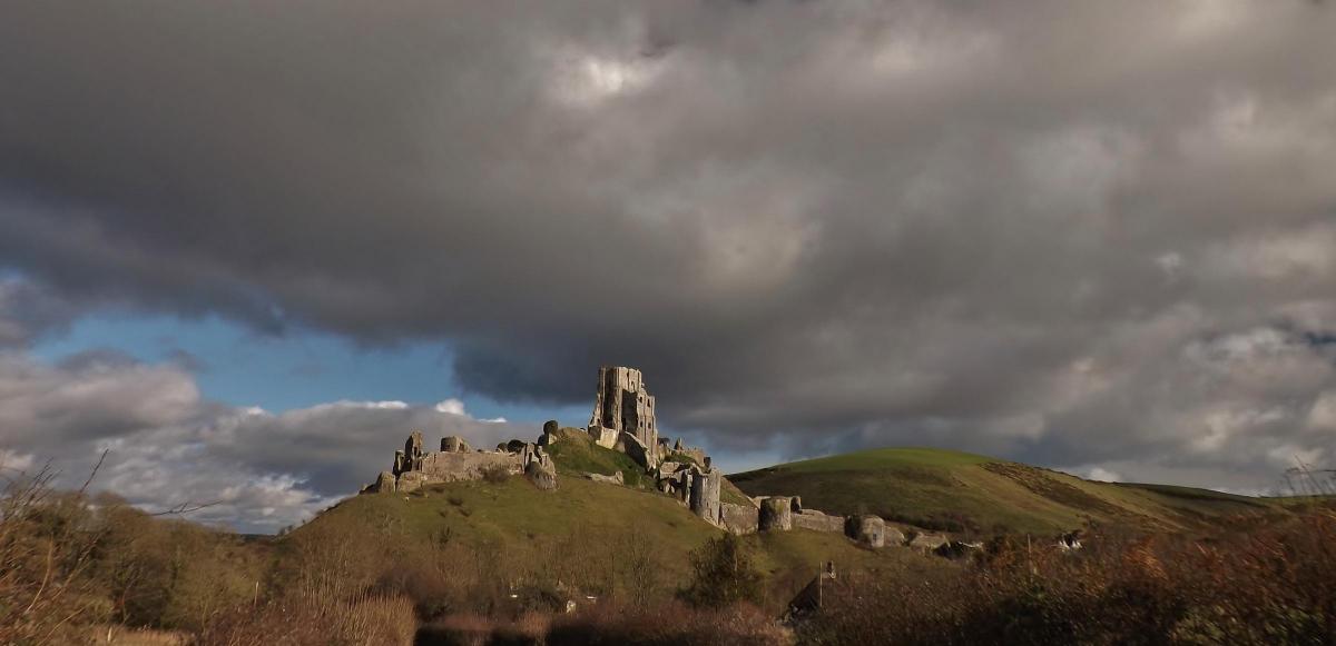 Stormy Corfe Castle January 2016 by Robin Boultwood