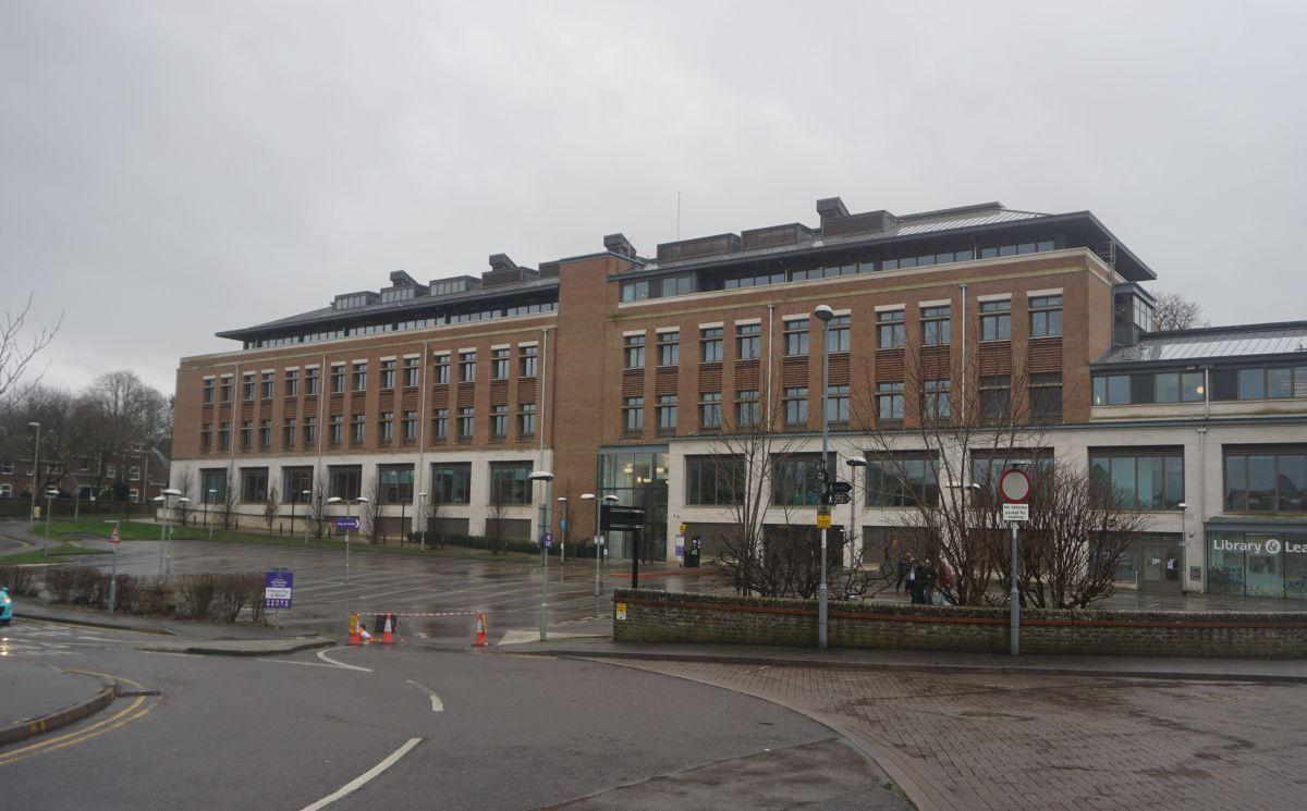 WEATHER WARNING: The Old Market car park closed outside South Walks House due to the weather