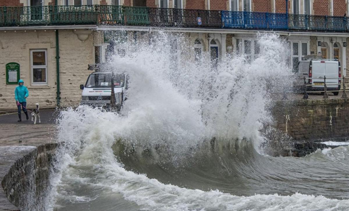 Stormy Swanage bay this morning Picture: PAUL DIMARCO