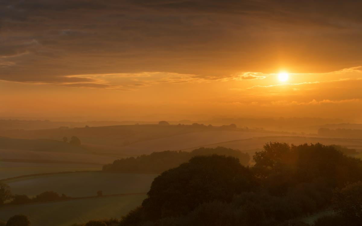 Sunrise near Cerne Abbas . Picture: Phillip Derham