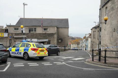 Police cordon at top of High Street, Fortuneswell on Portland   Picture: James Moules
