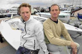 GB sailors, Paul Goodison and Jon Emmett who are set to retain their national titles in Laser Fleets and Laser Redial. (03/10/09)