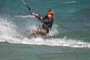 Kite surfer Robin Snuggs, from Abbotsbury. (20/01/09)