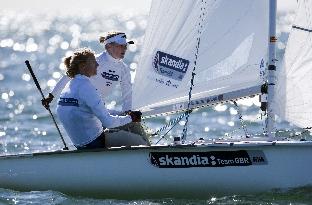 Sarah Ayton and Saskia Clark compete in the 470 class. Picture: Richard Langdon.