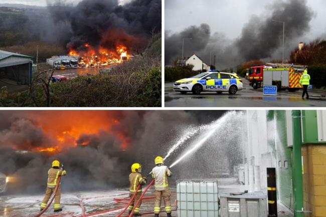 A major fire at Weymouth's Crookhill waste depot, Chickerell Pictures: DWFRS, Finnbarr Webster, Rachel Cox