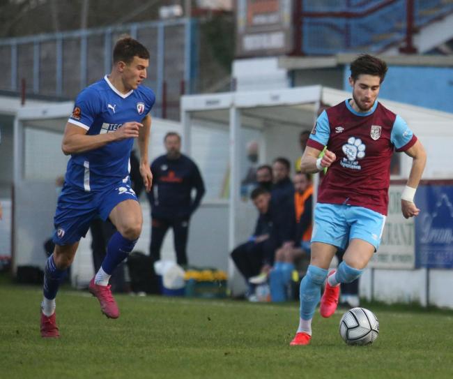 Weymouth winger Sean Shields, right, could return to face Eastleigh  	            Picture: MARK PROBIN