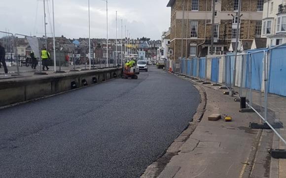 Track removal work along most of Custom House Quay has been completed Picture: Dorset Council