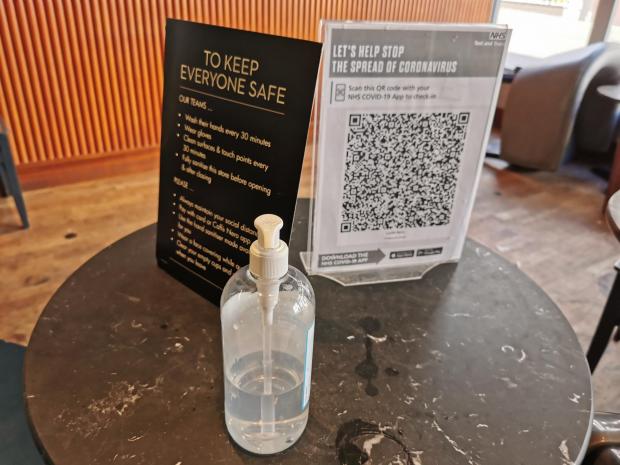 Dorset Echo: A QR code to scan inside a Caffe Nero upon entry.