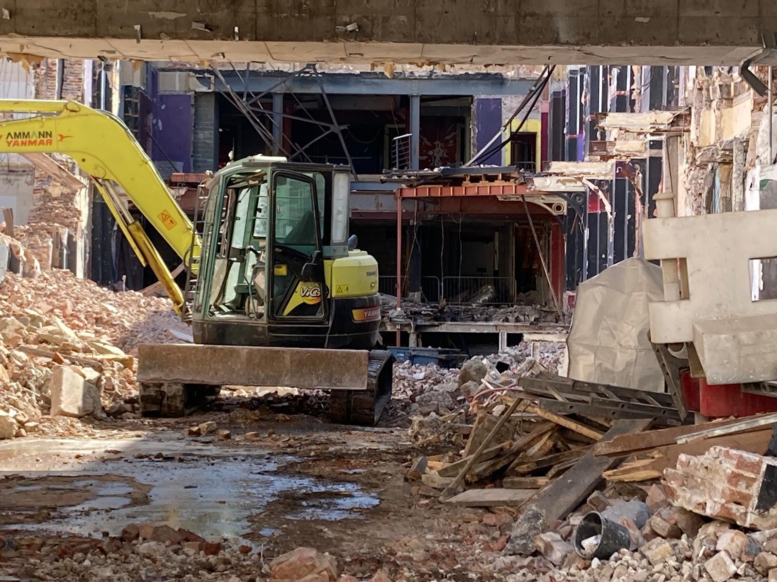 The demolition of the building which sits on the former Sherrys Dance Hall site continues
