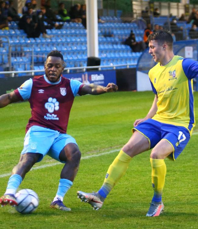 Pierre Fonkeu, left, made an impact as Weymouth chased a leveller       Picture: MARK PROBIN