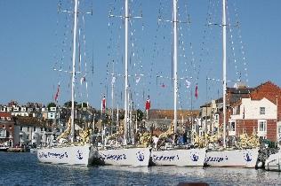 Challenger yachts in Weymouth Harbour belonging to the Tall Ships Youth Trust. Picture: Paul Dallaway of White Motor Boats.