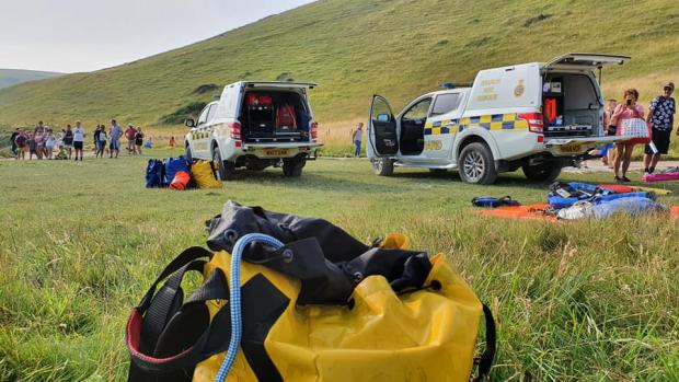 Dorset Echo: Three coastguard teams joined forces to rescue Milo Picture: Kimmeridge Coastguard