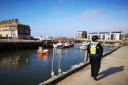 Police patrolling West Bay  Picture: Bridport Police