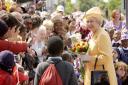 The Queen is greeted by large crowds in Catford, south-east London,during her Golden Jubilee visit (Fiona Hanson/PA)