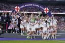 England players celebrate with the trophy following victory over Germany in the UEFA Women's Euro 2022 final at Wembley Stadium 
Picture: Danny Lawson/PA Wire