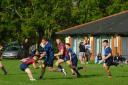 Joe Gibson, second left, scored four tries against Swanage & Wareham Seconds