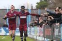Ahkeem Rose, centre, scored twice for Weymouth