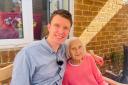 Mary Tompkins was delighted when weather presenter Charlie Powell paid her a surprise visit at Care Dorset’s The Hayes in Sherborne, where she lives.