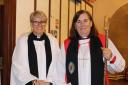The Rev Juliet with the Bishop of Sherborne