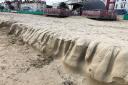 Ledge forms on Weymouth Beach after storm