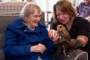 Residents of Anning House enjoying an Owl visit