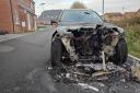 The car which burst into flames on a Weymouth road