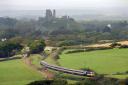 The final CrossCountry HST passes Corfe Castle 
Picture: ANDREW P.M. WRIGHT