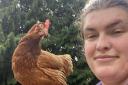 Jade Cooper with Wonka the hen Picture: SWNS