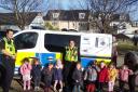 Children at Haylands Pre School on Portland got to take a tour of a police van