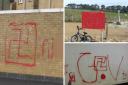 The graffiti was seen around areas to the Great Field in Poundbury