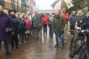 Jeremy Pope leads a walking tour around the former Dorchester brewery site