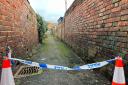 The alleyway was cordoned off by police on Monday