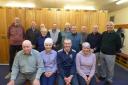 Project team leader Jim Sinclair who is sitting centre front row with the club's Lady Captain Jane Renton on his right with the other volunteers
