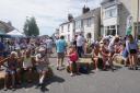 People enjoy the atmosphere- and a drink - at the Southwell Street Fayre