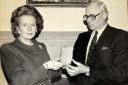 JG8560.  08.04.2013.   Former West Dorset MP Sir James Spicer with the then prime minister Margaret Thatcher.      Picture: John Gurd   JG8560