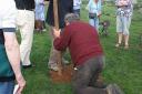 Villagers plant the Cross on Chapel Hill