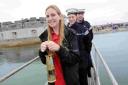 Maria Lochrie carries the Flame at Portland