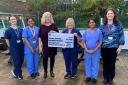 Cattistock Open Gardens presenting their donation to Dorset County Hospital